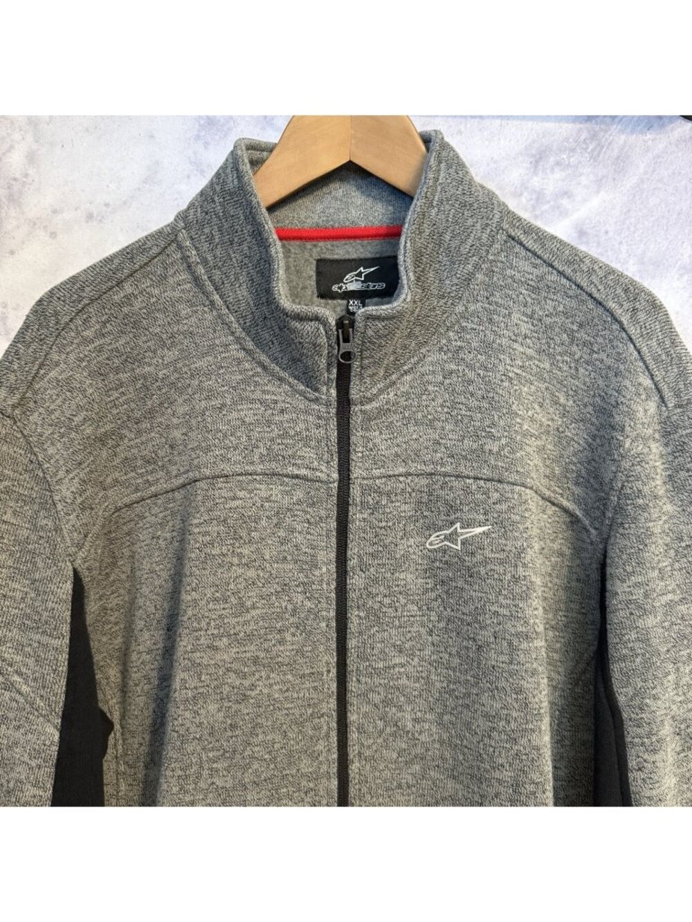 Alpinestars Fleece Sweatshirt Mens XXL 2XL Gray Full Zip Racing Jacket